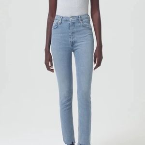 Agolde Nico High Rise Slim Jeans in Rooted, size 32